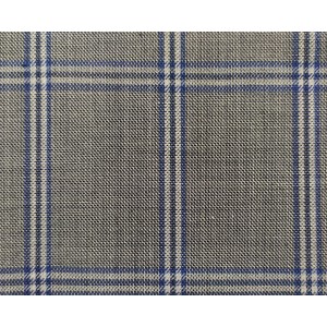 180's Wool & Cashmere - Light Grey w/ Blue Check